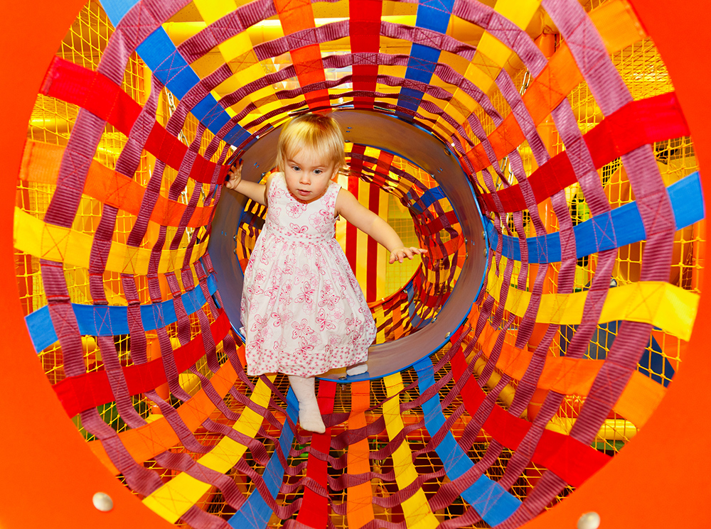 Toddler Girl at Bobo's Indoor Playground in Nashua, NH
