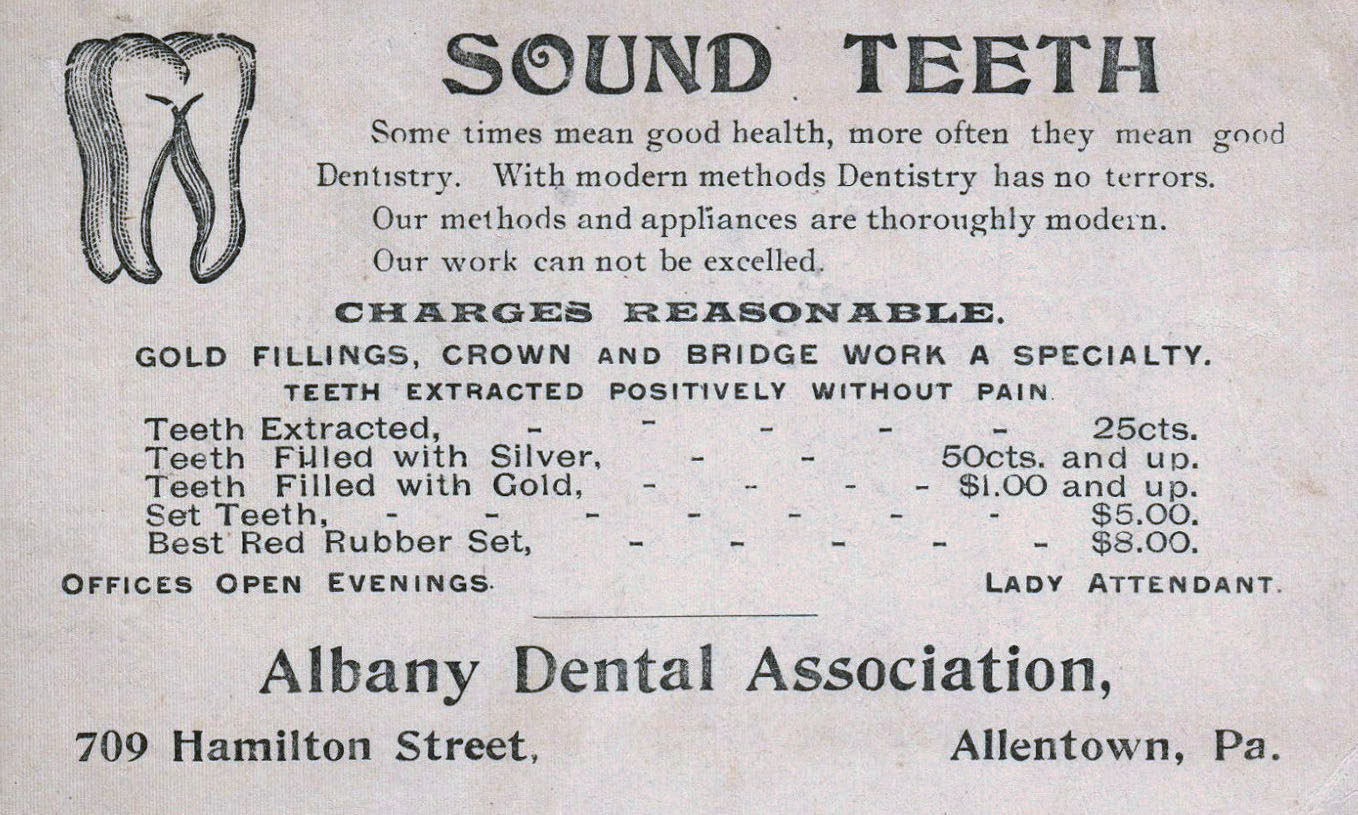 A dentist's trade card from 1902